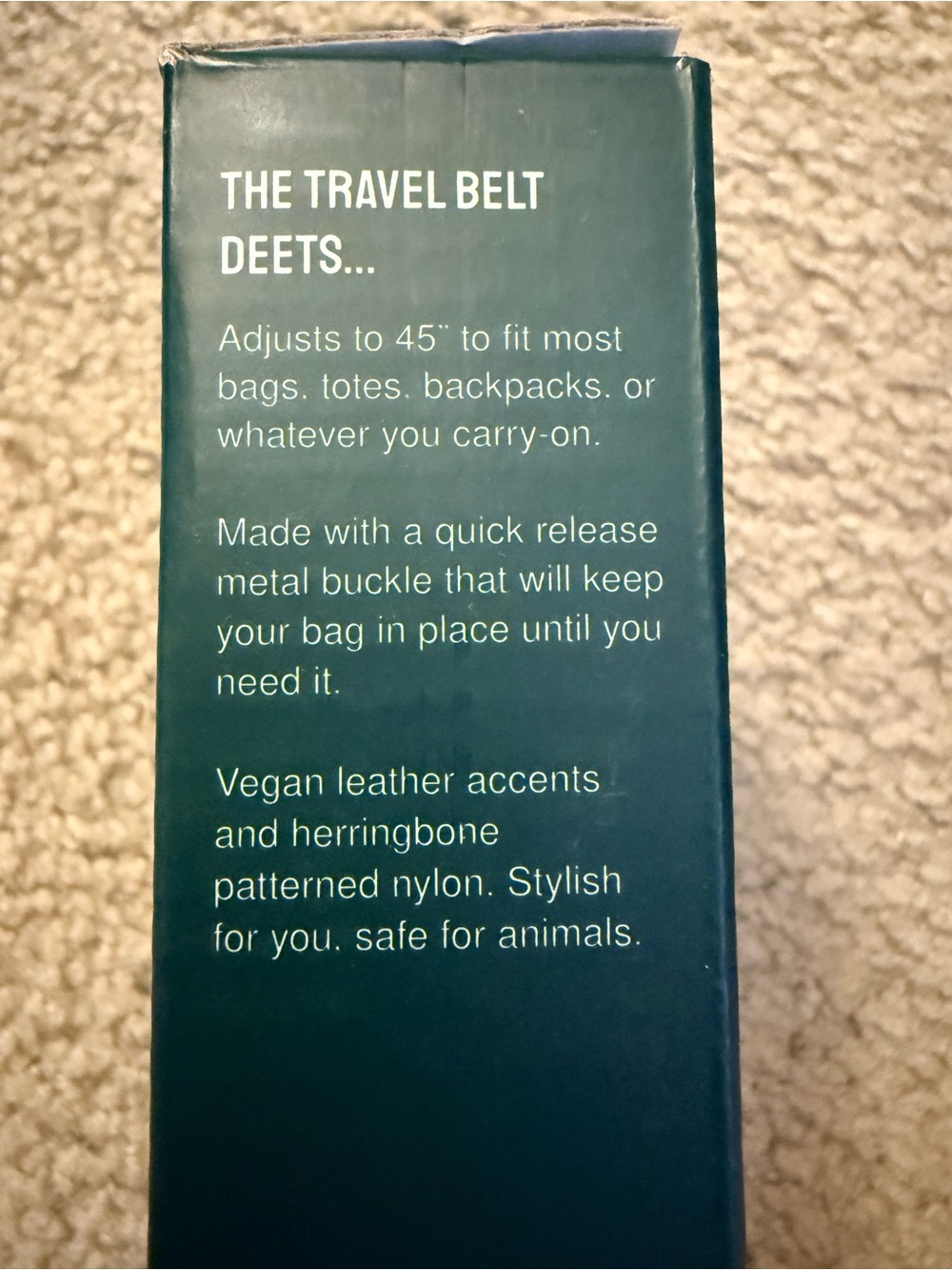 Cincha tote bag travel belt - black & green - Picture 3 of 4